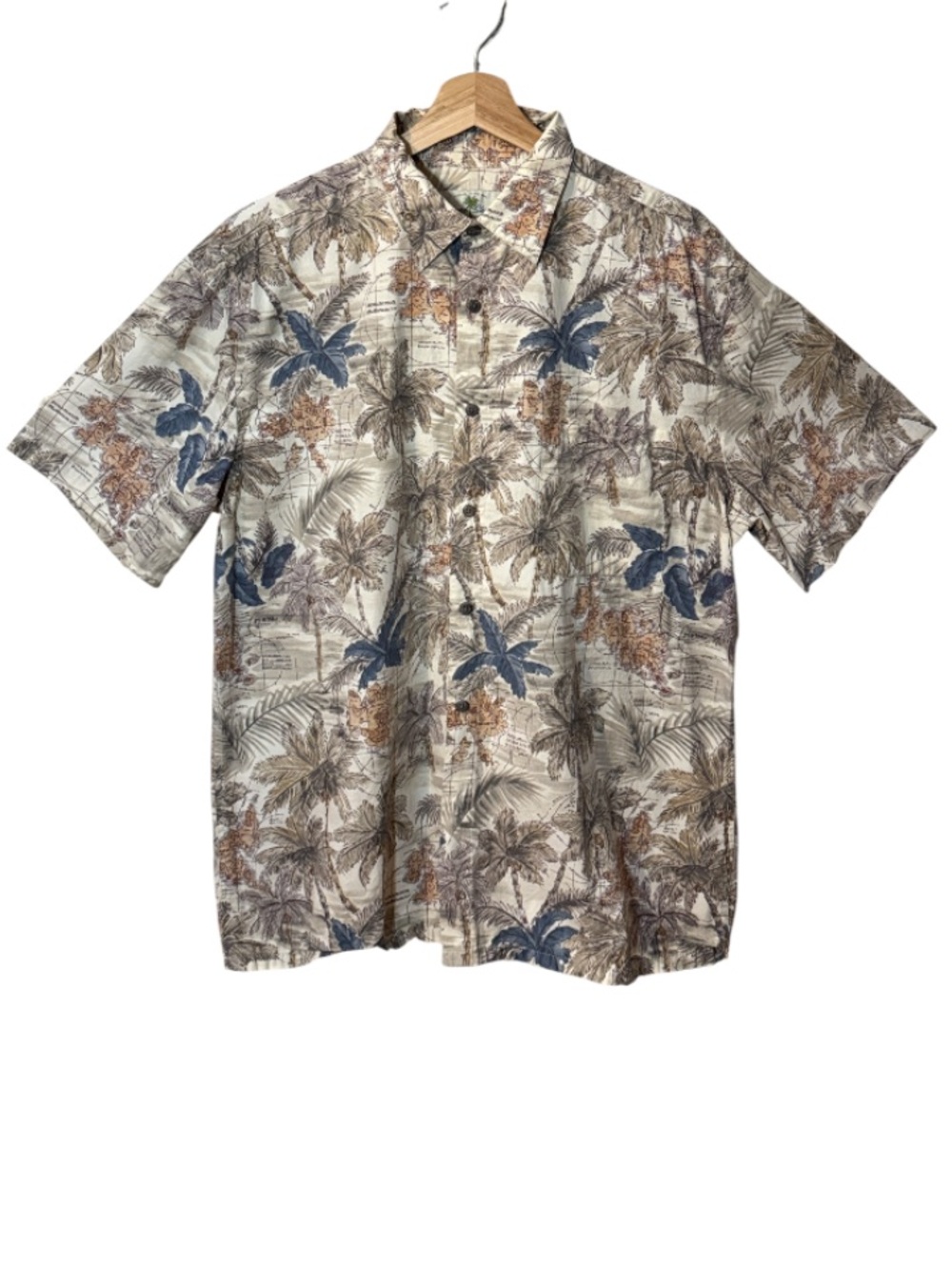 2/$30  Island Shores Short-Sleeve Tropical Button-Up Shirt Size Large